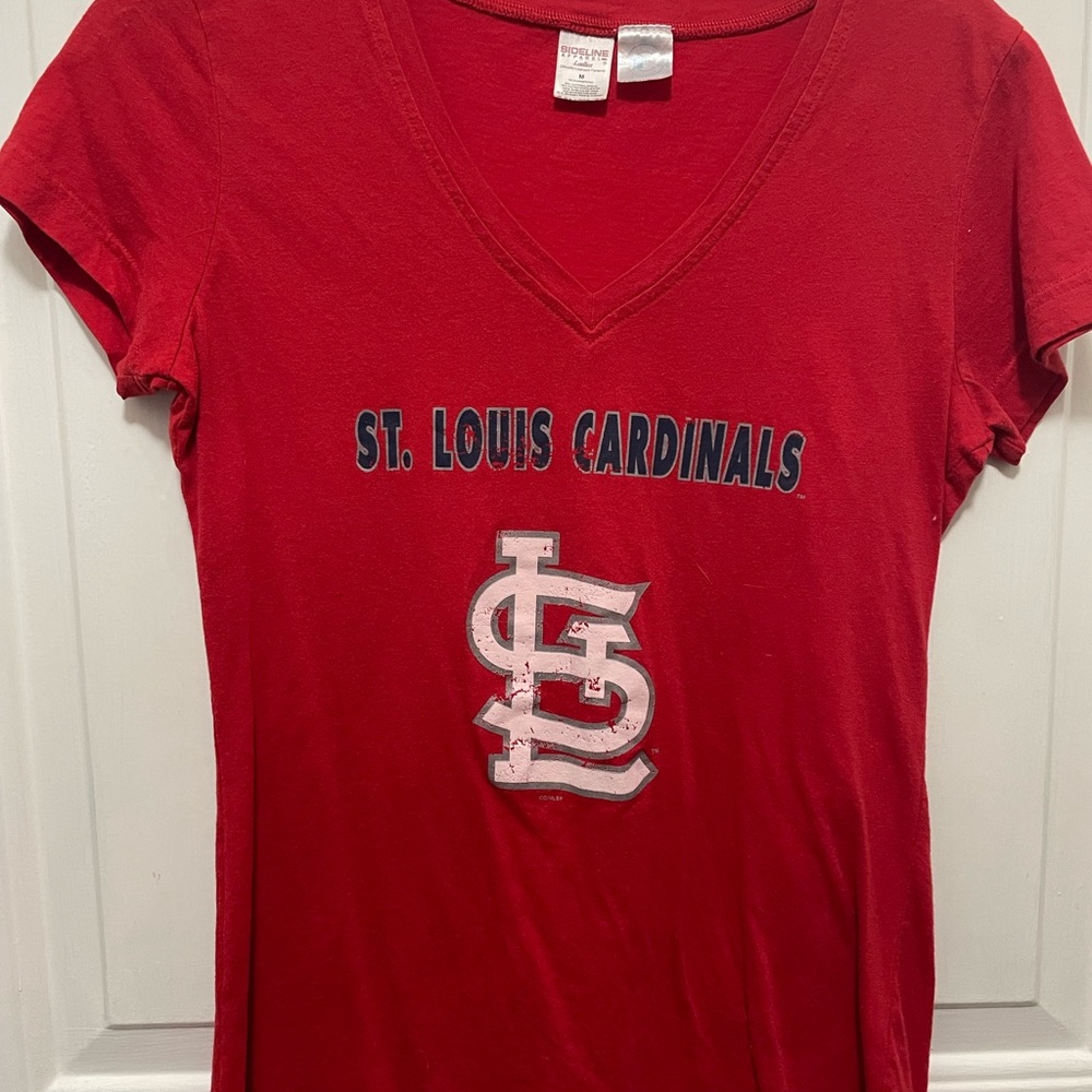 St. Louis Cardinals Red V-Neck T-Shirt